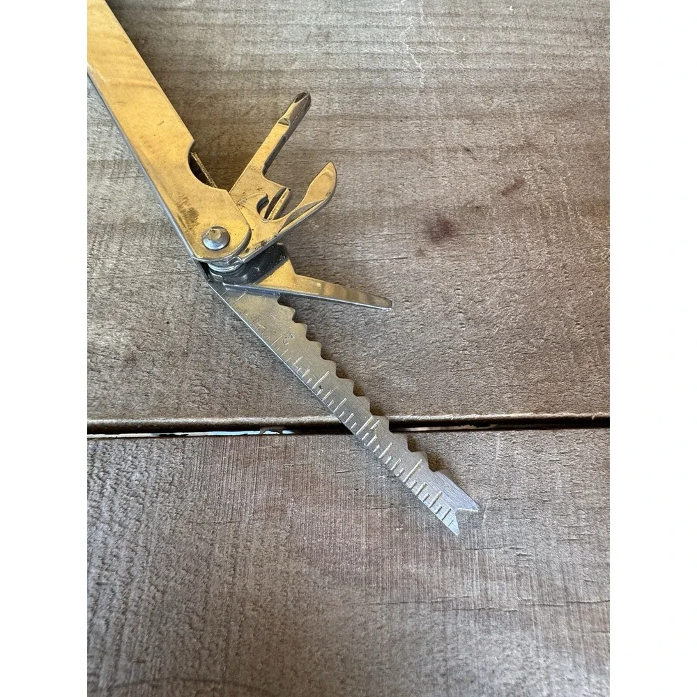 Vintage Chicago Tool‎ Chrome Multitool. With Case Pliers, Knife & Accessories